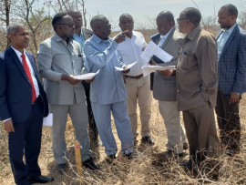  The Ministierial Advisory Board of the Ministry of Health, Community Development, Gender, Elderly and Children for TMDA inspecting plots planned for TMDA Laboratory and offices in Dodoma